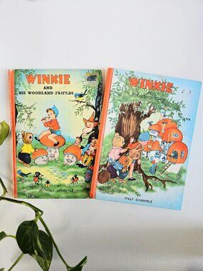 3/$100✨️Mid-Century Pair of Winkie Books by Willy Schermelé – Hardcover Set